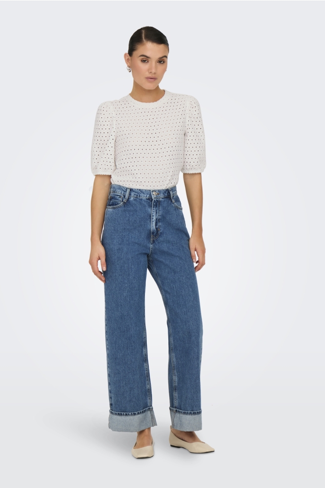ONLELISA S/S O-NECK TOP BOX JRS 15346853 CLOUD DANCER